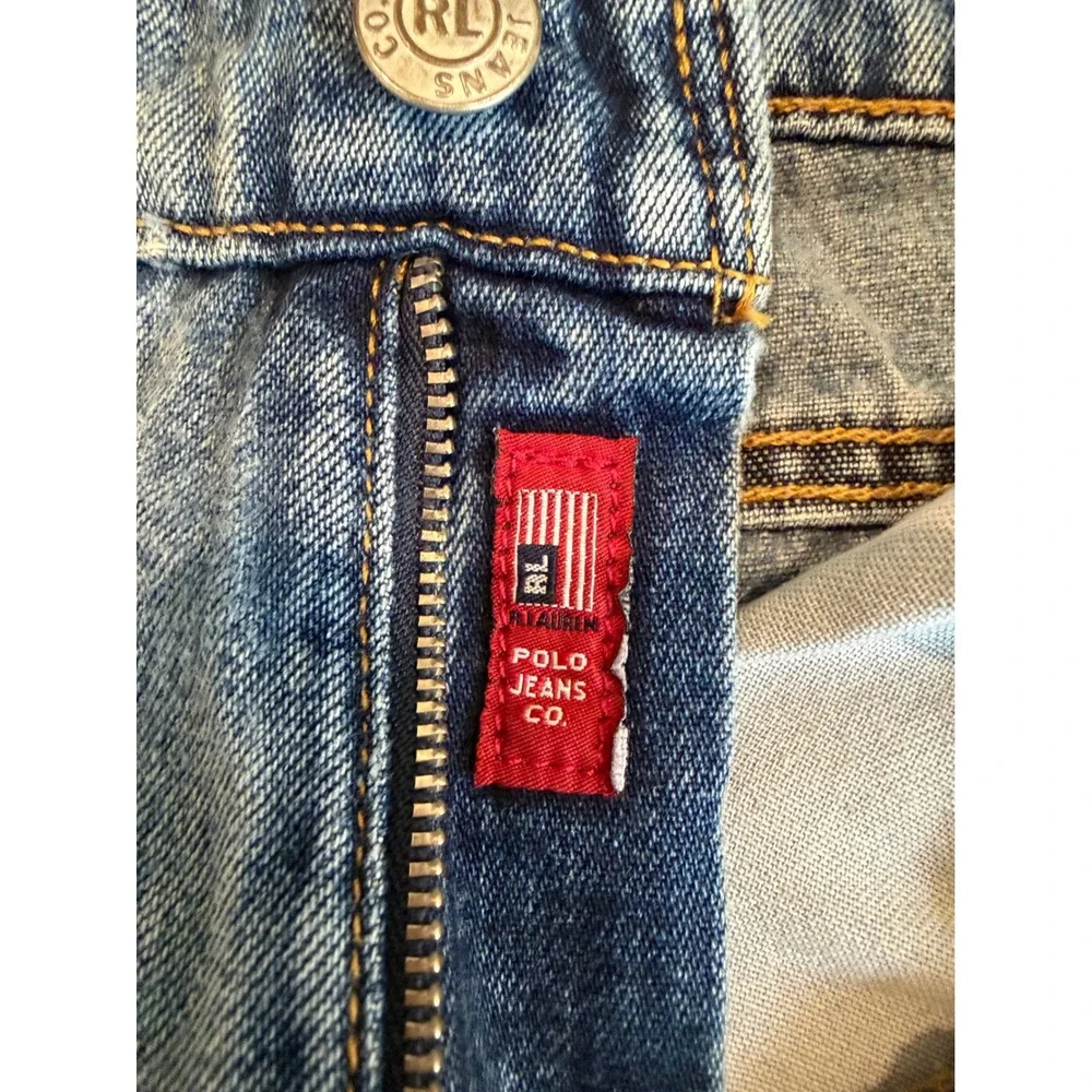 VTG Polo Jeans Co Ralph Lauren Cropped Saturday Jean Light Wash Blue Denim Sz 6